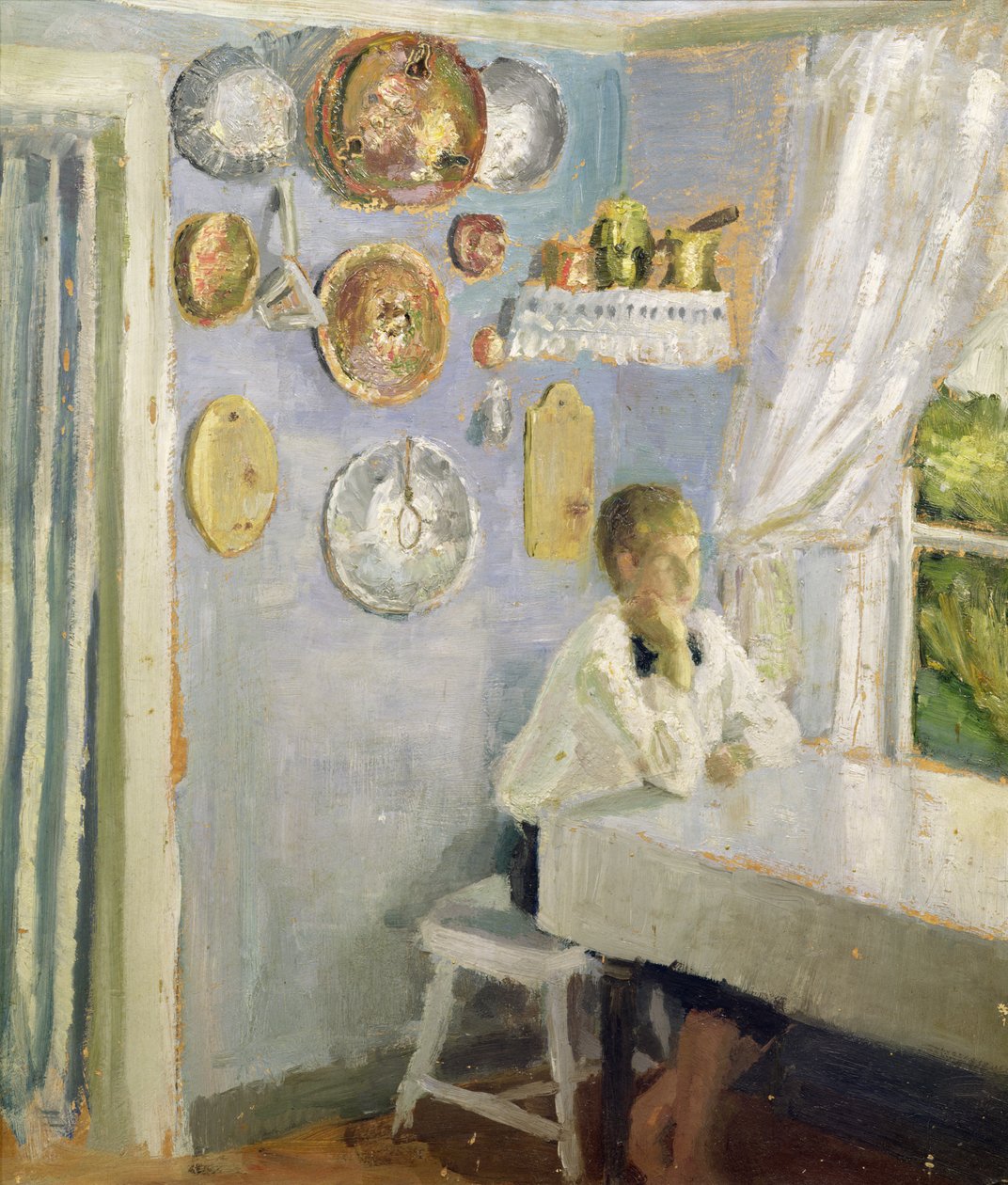 Harald aan de ontbijttafel, ca. 1900 door Fritz Thaulow