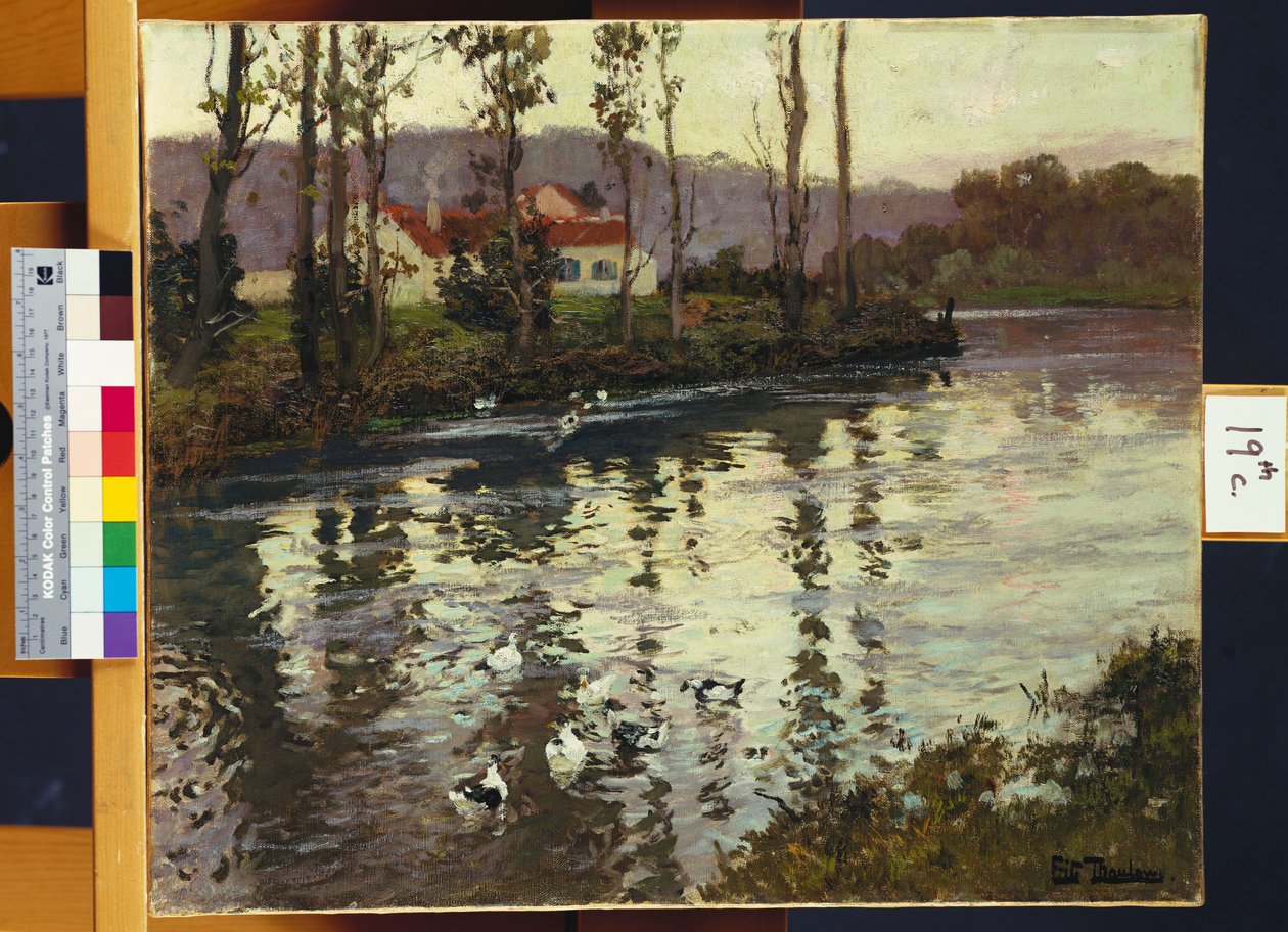 Rivierlandschap met Eenden door Frits Thaulow