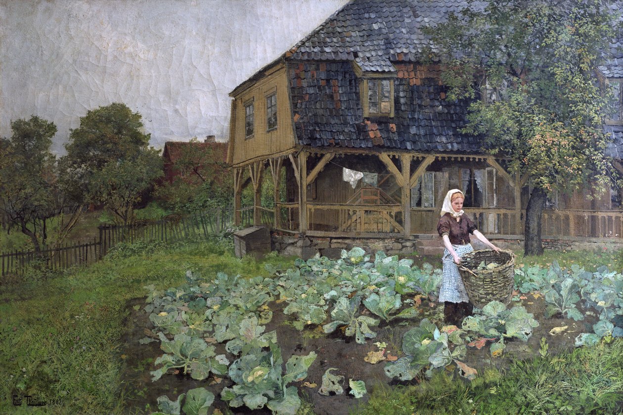Het landhuis op Grunerloekka door Fritz Thaulow