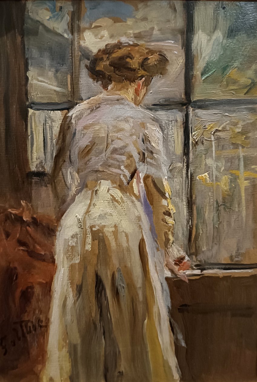 Vrouw-bij-raam ca1890 Fritz-von-Uhde SerbNatMus 20241103 301dpi 2cr door Fritz von Uhde