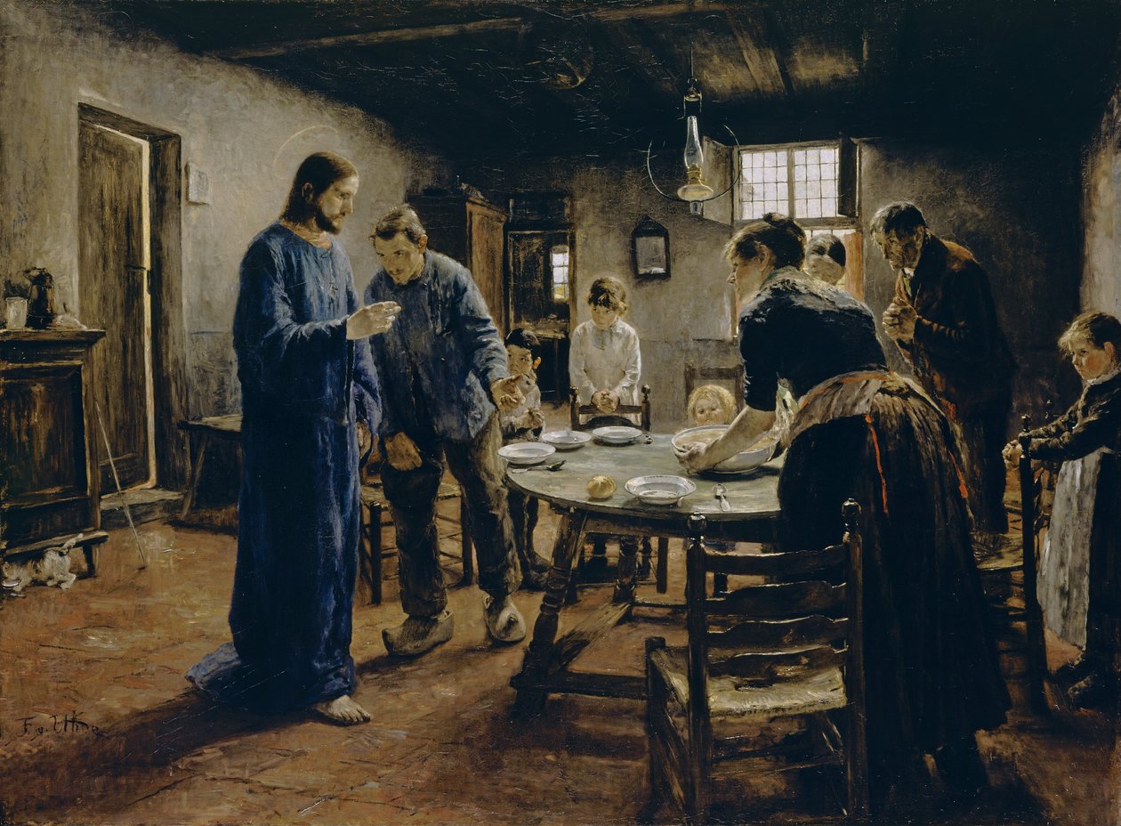 Het eetgebed door Fritz von Uhde