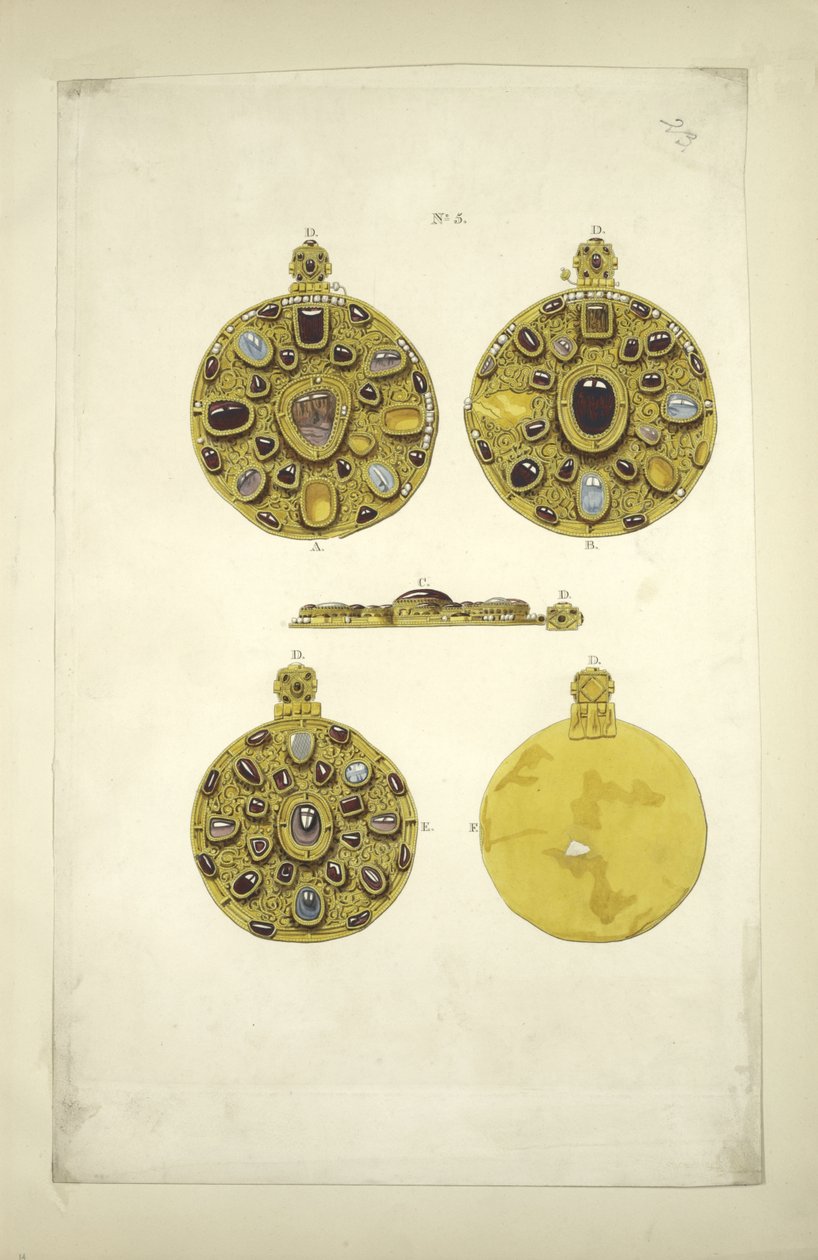 Russische Sieraden voor de Mongoolse invasie. Uit de Oudheden van de Russische Staat, voor 1853 door Fyodor Grigoryevich Solntsev
