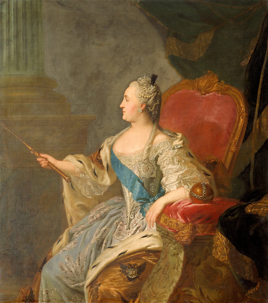 Russisch: "Portret van Catharina II " Portret van Catharina II door Fyodor Rokotov