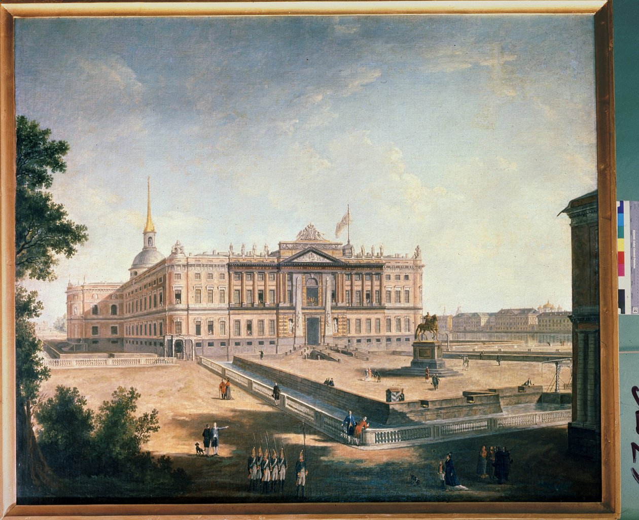 Zicht op het Michailpaleis en het Connetableplein in Sint-Petersburg door Fyodor Yakovlevich Alexeev