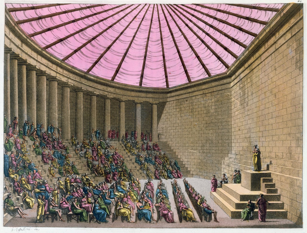 Het Odeon in de tijd van Pericles, illustratie uit 