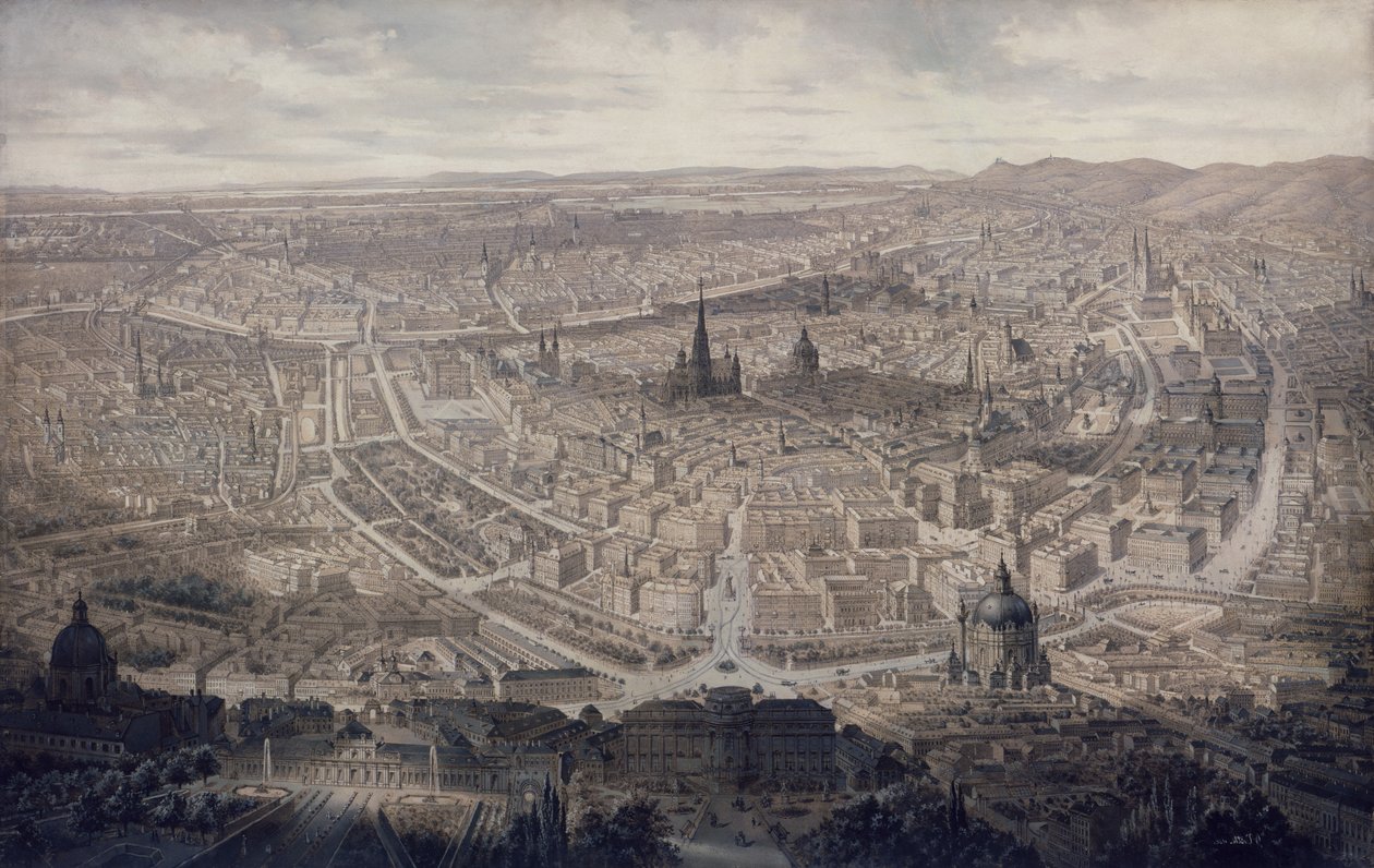 Uitzicht op Wenen, ca. 1860 door G. Veitto