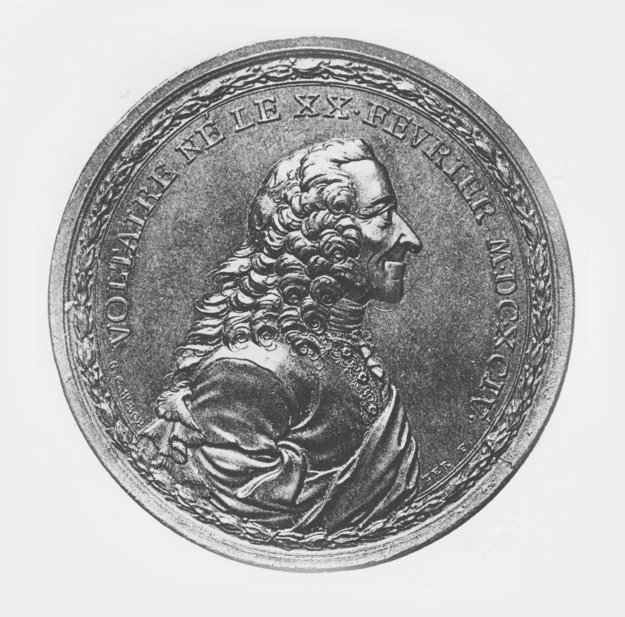Medaille van Voltaire door G.C. Wachter