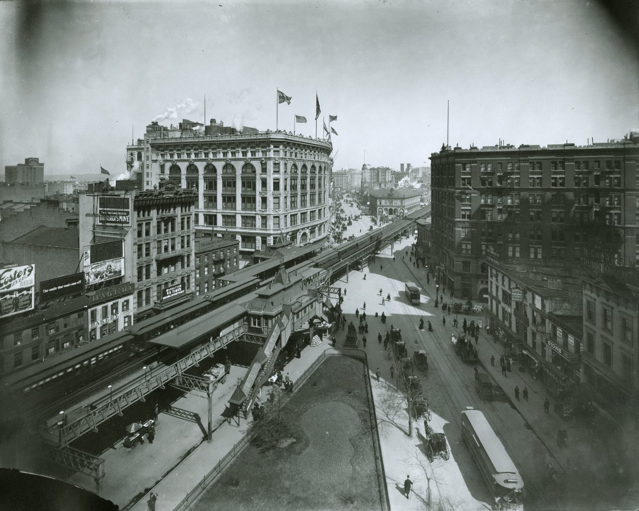 Broadway, Noord vanaf 32nd Street, New York City door G.P. Hall und Sohn