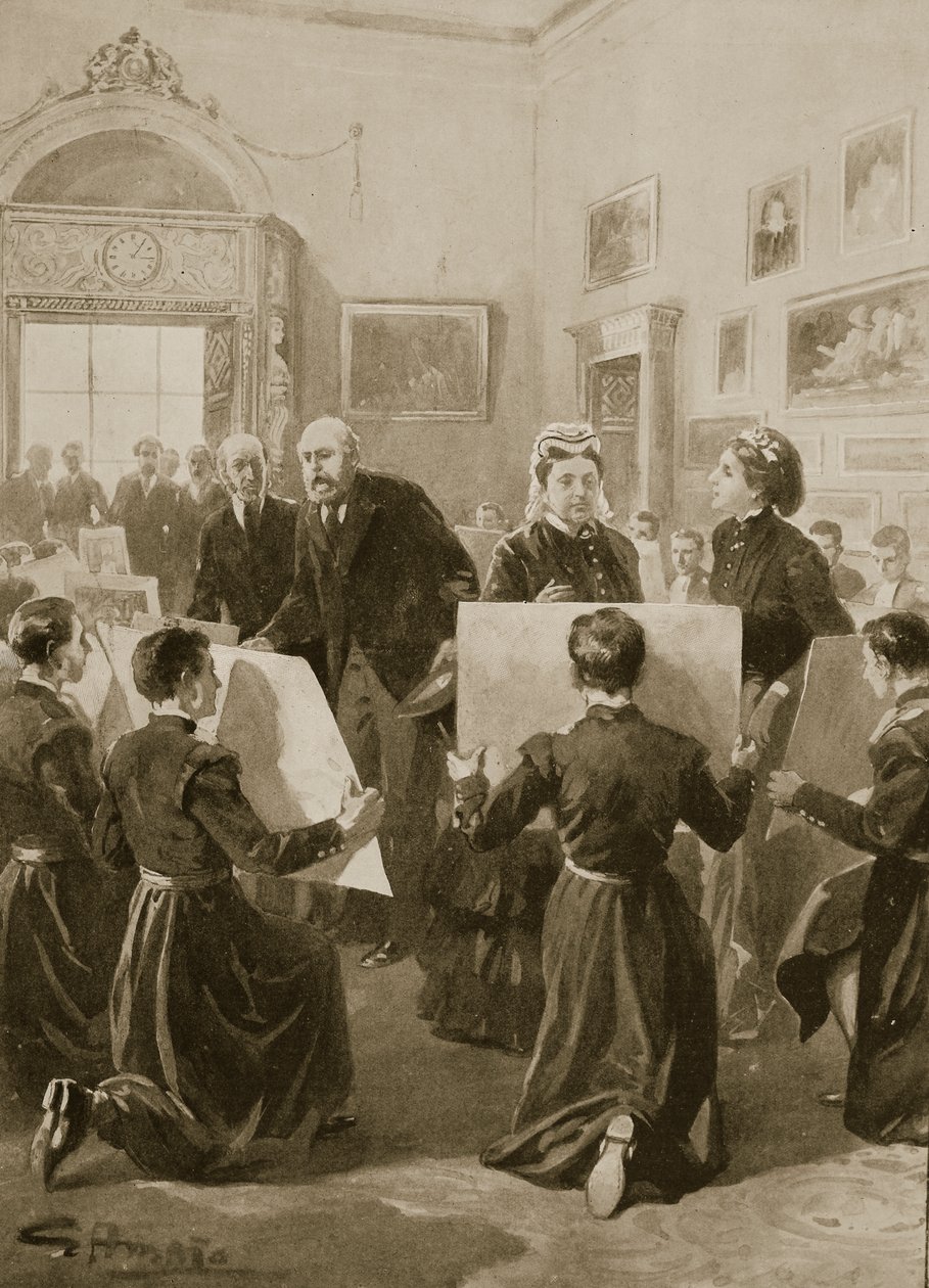 Bluecoat Boys tonen hun tekeningen aan koningin Victoria in Buckingham Palace, 3 april 1873, uit 