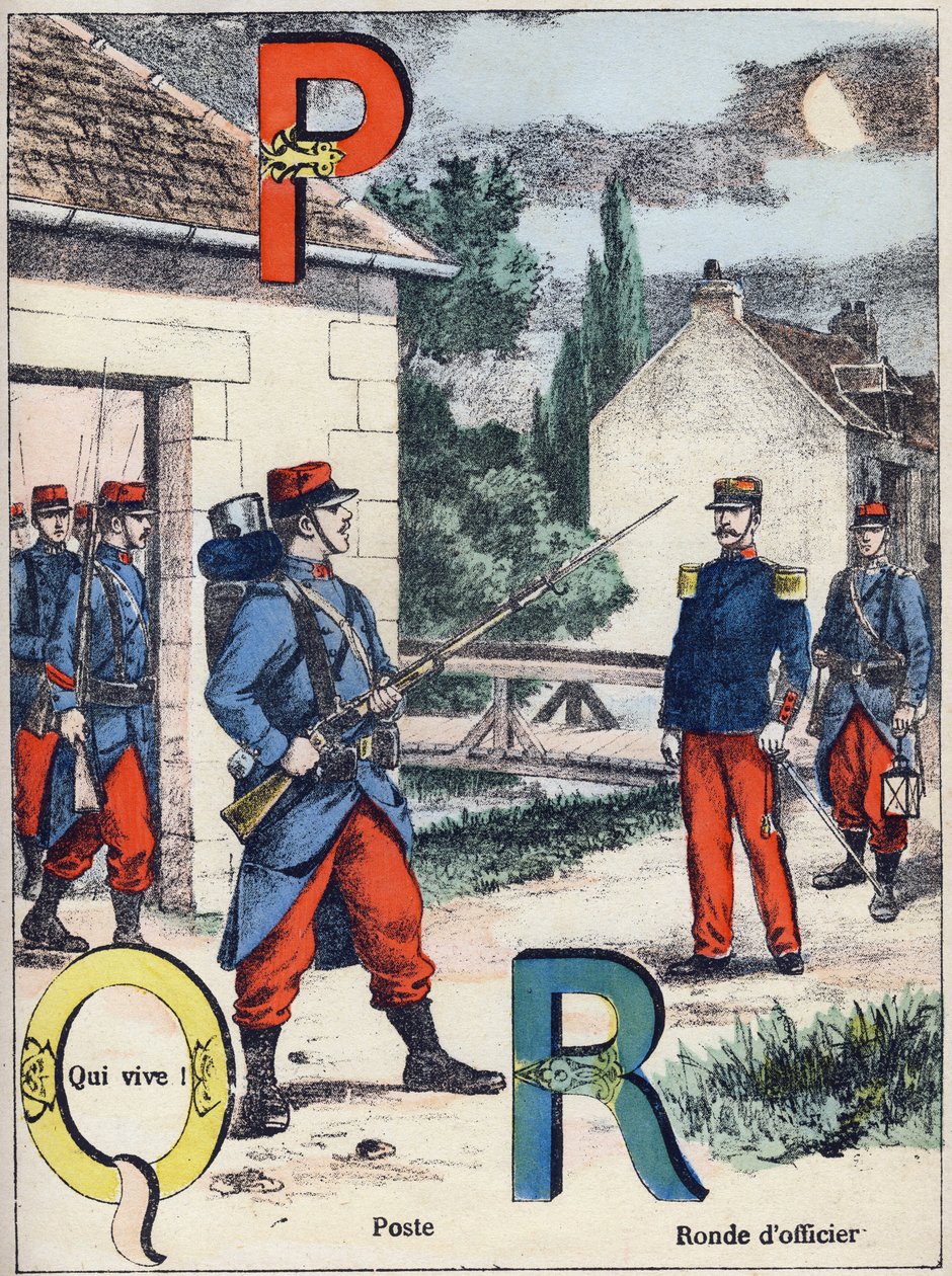 Letters P Q en R: Post, Qui vive! en Officier