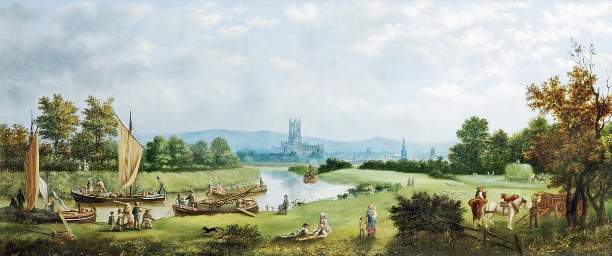 Glorieuze zomer, Gloucester vanuit het noordwesten, 1879 door G. F. Walton