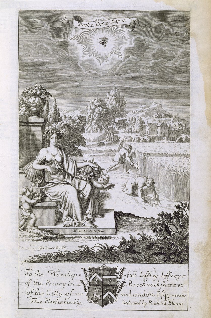 Het oog van God waakt over de oogst, illustratie uit Boek 1 Deel 2 Hoofdstuk 16 van 
