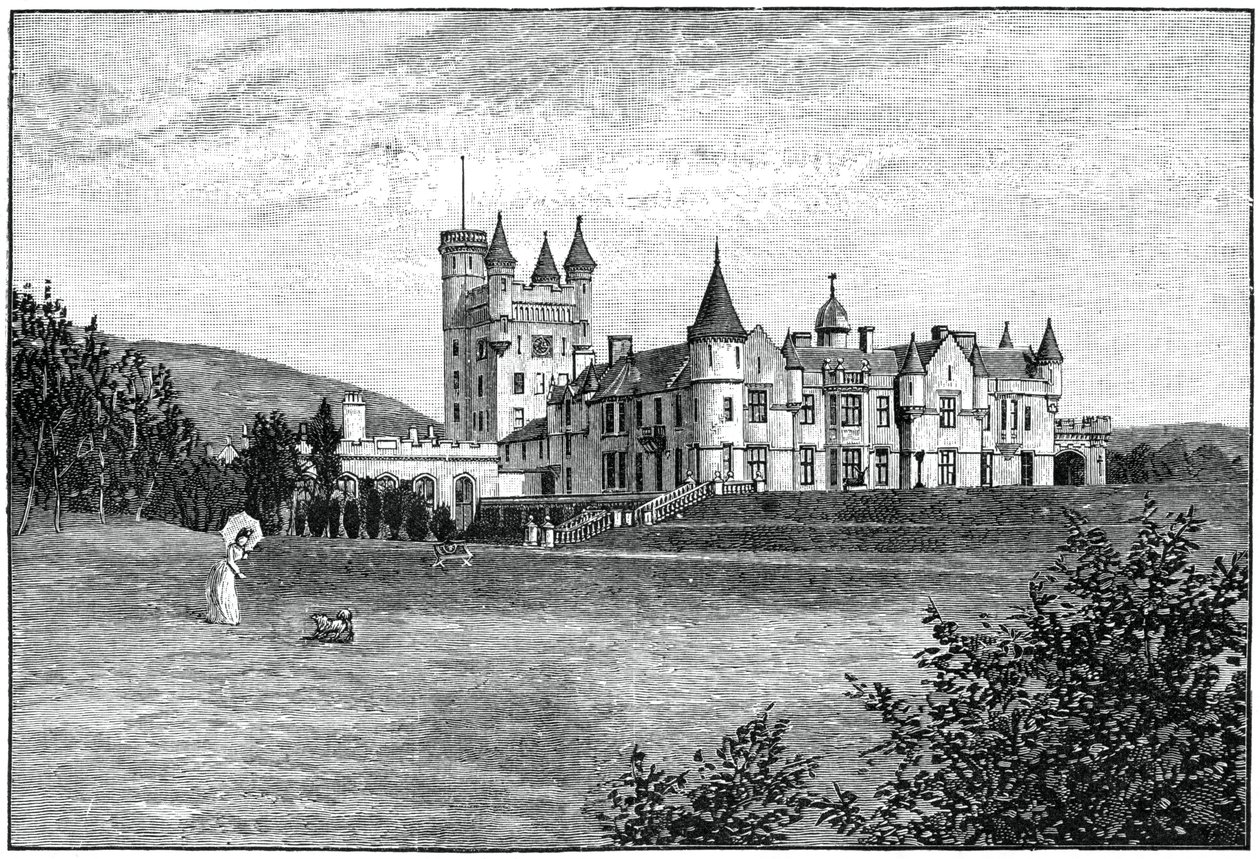 Balmoral Kasteel vanuit het noordwesten, Aberdeenshire, Schotland, 1900 door G. W. Wilson and Company