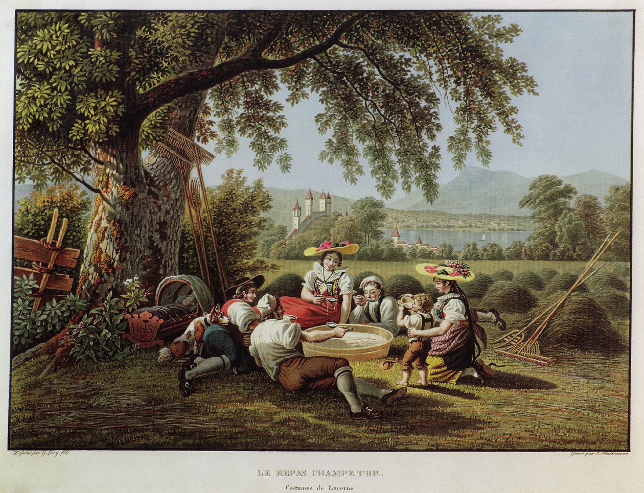 De maaltijd in het veld door Mathias Gabriel Lory