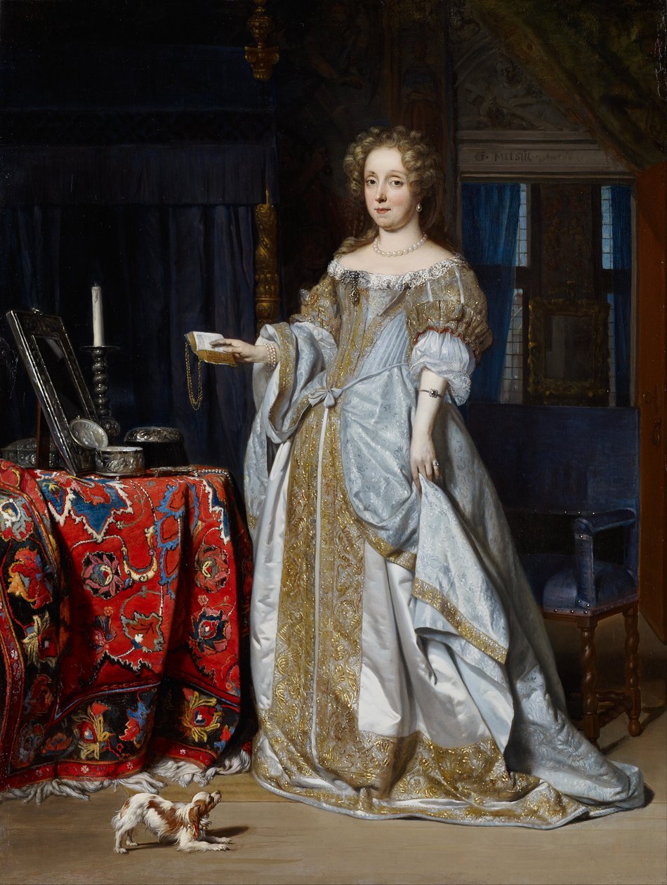 Portret van een Dame door Gabriel Metsu