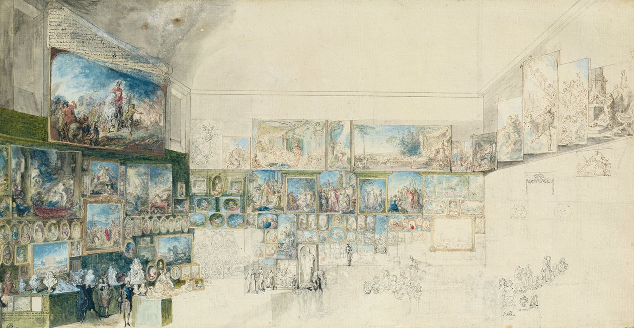 De Salon van 1765 door Gabriel de Saint Aubin