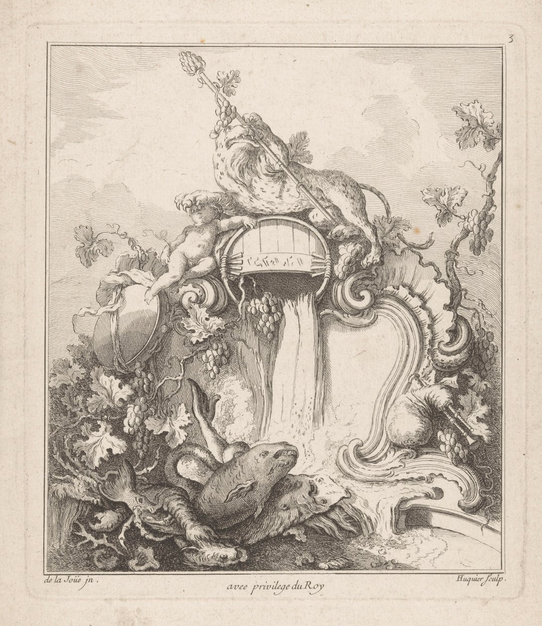Fontein met panter door Gabriel Huquier