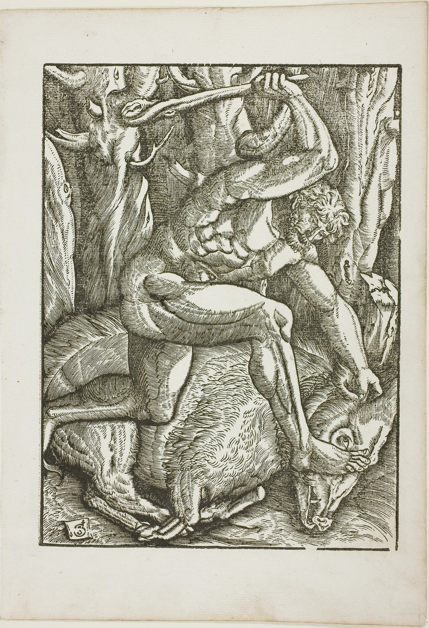 De werken van Hercules: Hercules temt het Erymanthische zwijn door Gabriel Salmon