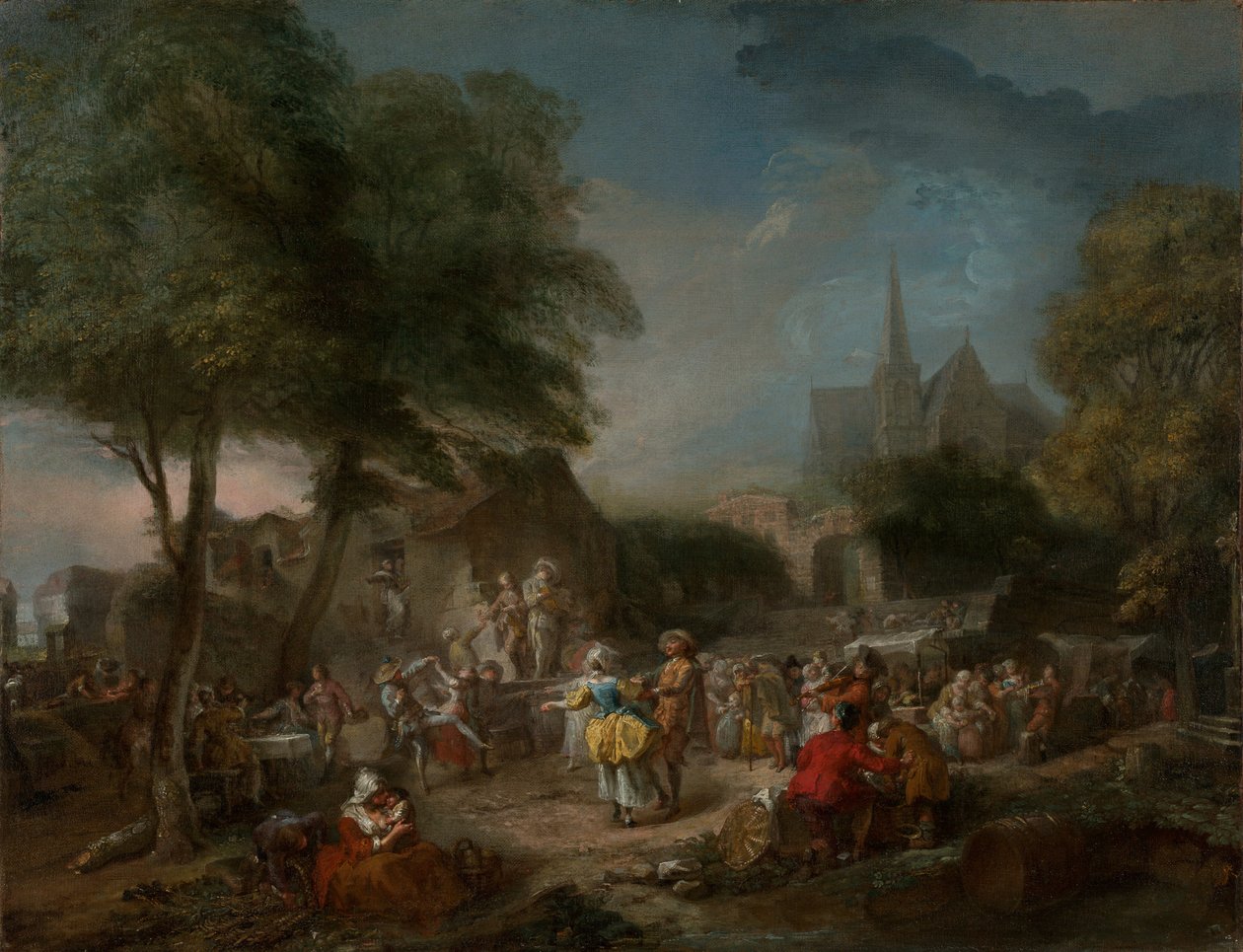 De Landdans, ca.1760-1762 (olieverf op doek) door Gabriel de Saint-Aubin