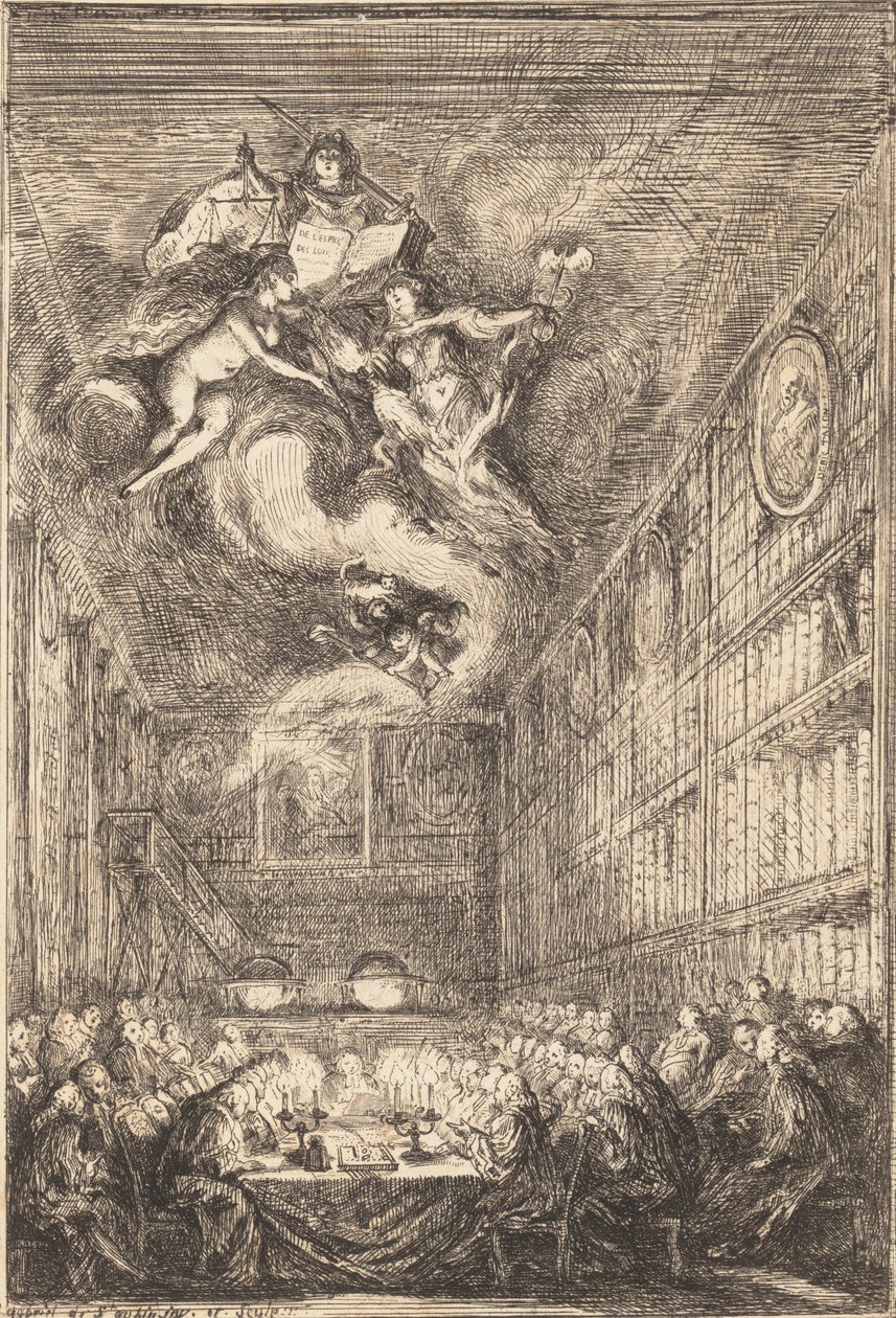Een Conferentie van Advocaten, 1776 door Gabriel de Saint Aubin