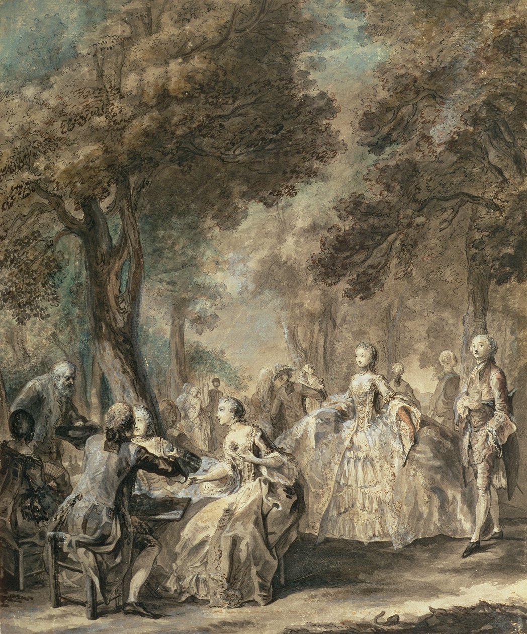 Parijzenaars op Wandel, 1760-1 door Gabriel de Saint-Aubin