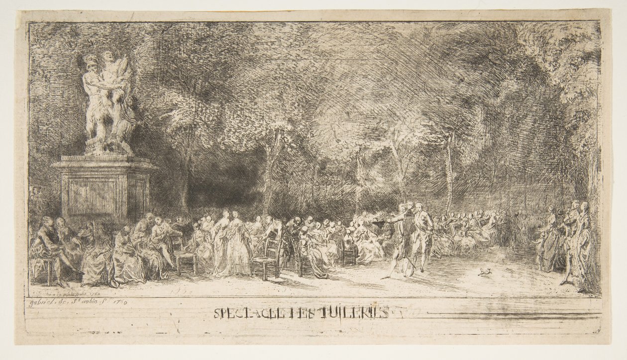 Scène in de Tuilerieën: De stoelen, 1760 door Gabriel de Saint Aubin