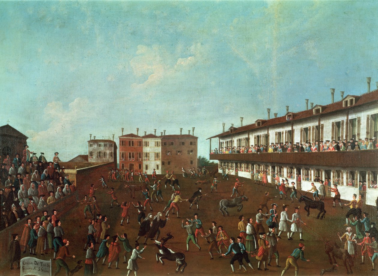 De Stierenrace bij San Giobbe, Venetië door Gabriele Bella