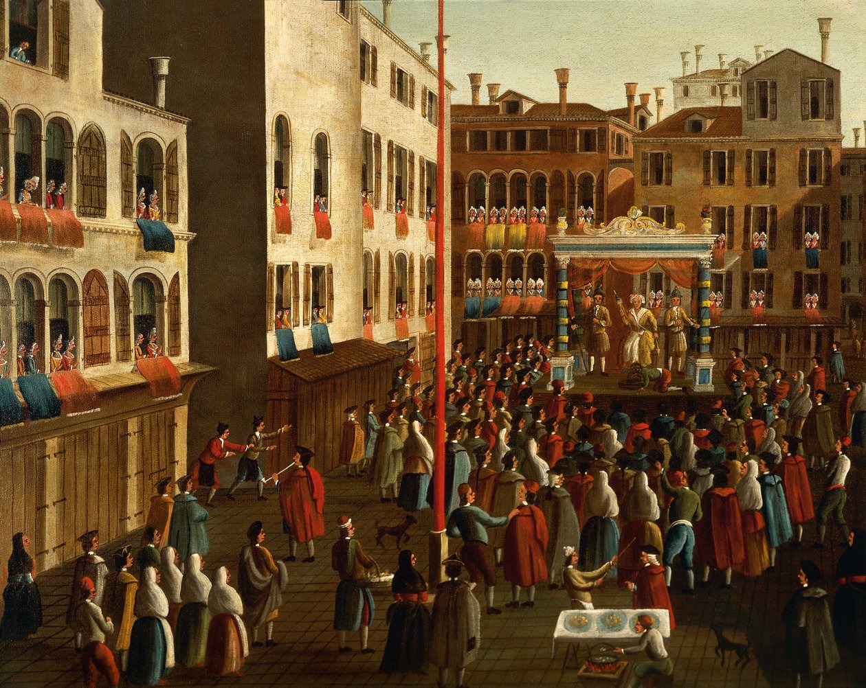 Italië, Veneto, Venetië, Kermis op Campo San Luca door Gabriele Bella