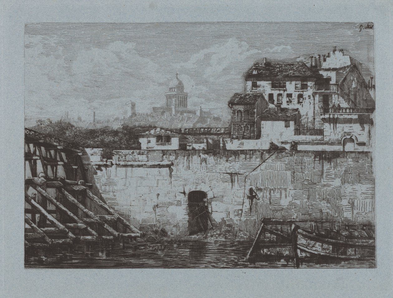 Ruïnes van het Hôtel de Brentonvilliers, op de punt van het Île Saint-Louis door Gabrielle Marie Niel