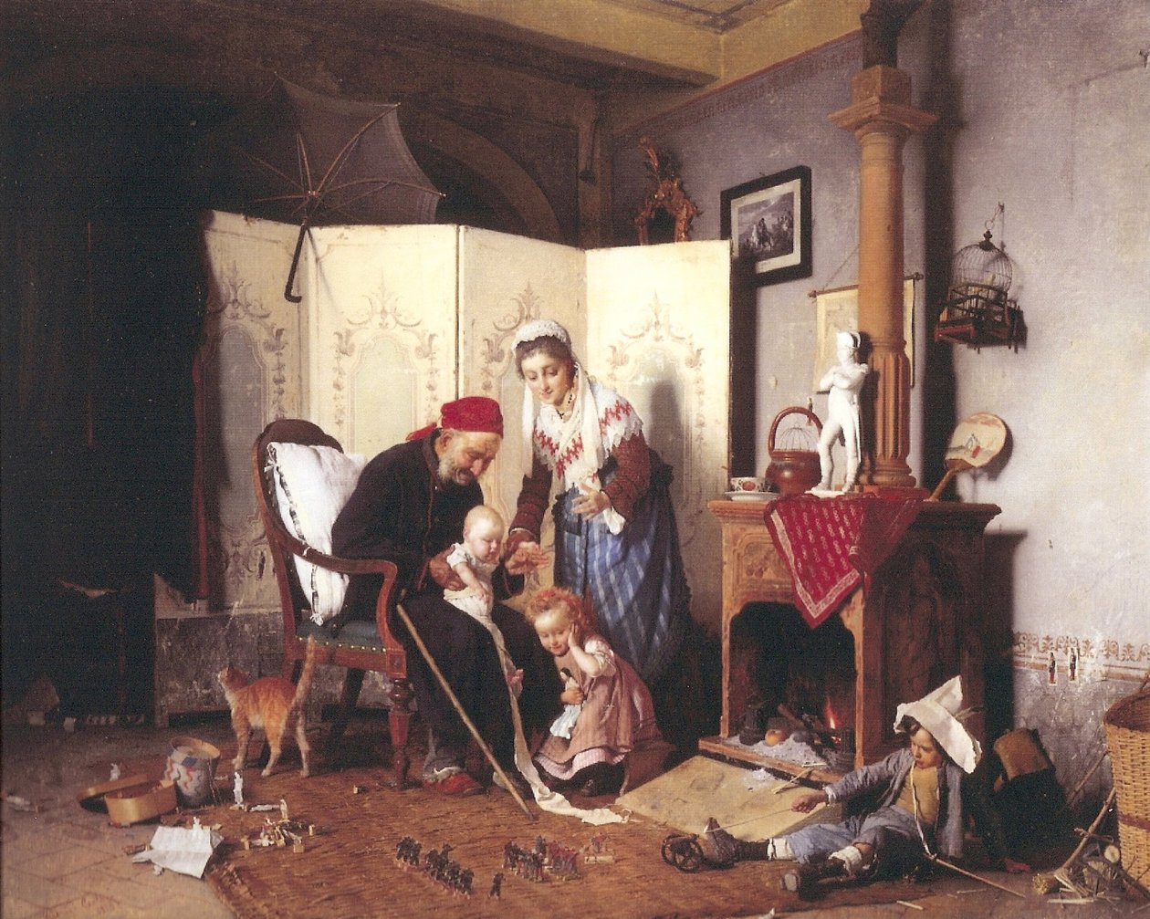 Een Spel van Soldaten, 1878 door Gaetano Chierici
