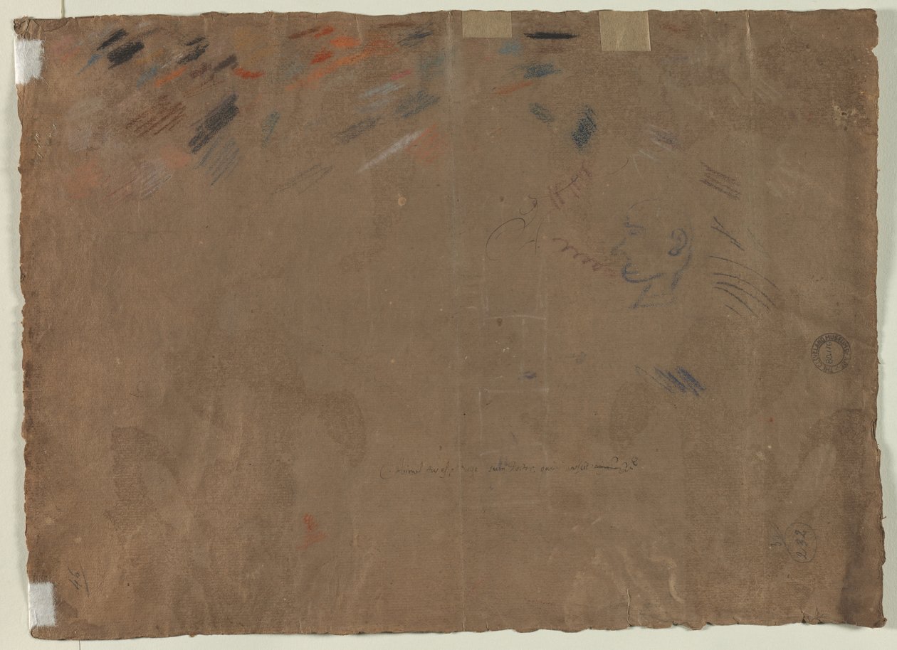 Schets van een Hoofd (verso) door Gaetano Gandolfi