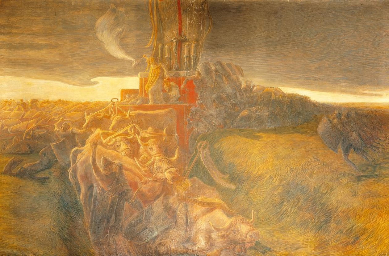 De Slag bij Legnano: De verdediging van de Carroccio door Gaetano Previati
