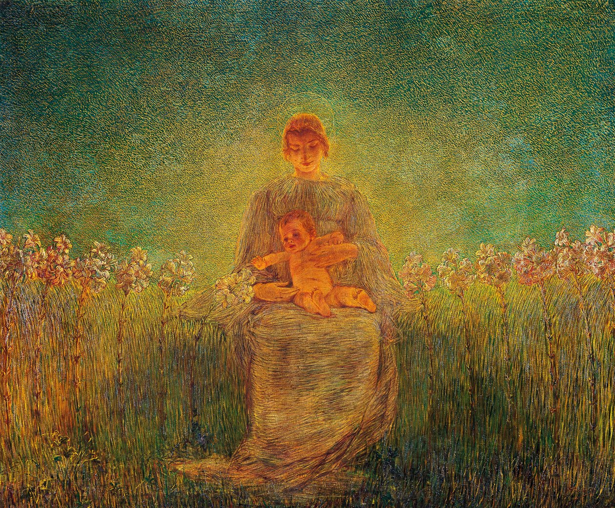 Madonna van de Lelies door Gaetano Previati