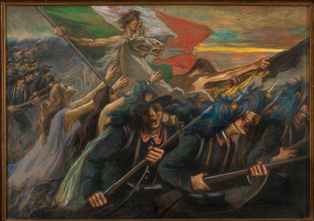 Trento en Triëst, De Aanval van de Bersaglieri (schutters) door Gaetano Previati