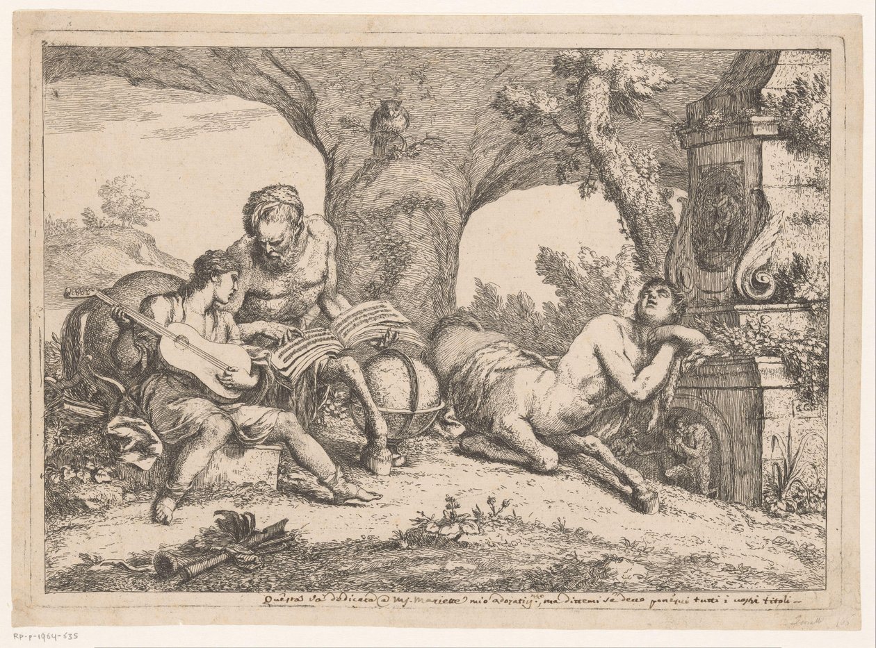 Achilles onderwezen door Chiron door Gaetano Zompini (possibly)