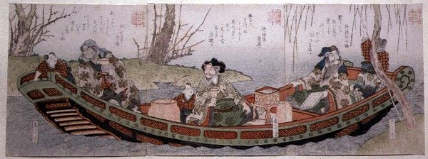 Sendai Groep Drieluik: Drie Helden van het Koninkrijk Shu, c.1818-30 door Gakutei Harunobu