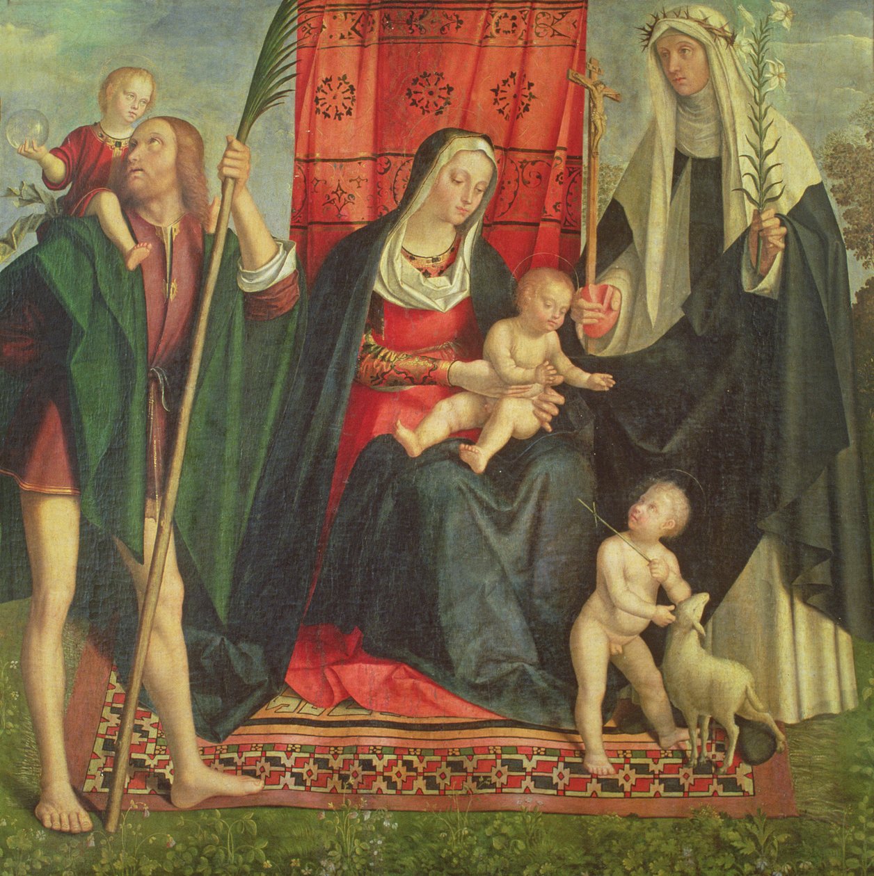 Madonna en Kind met Heiligen door Galeazzo Campi