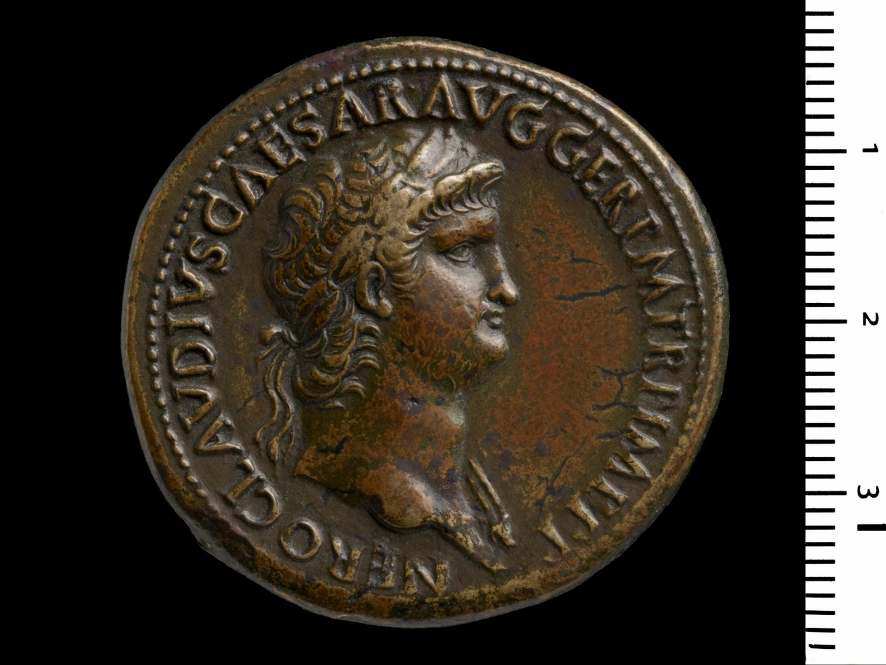 Munt met Afbeelding van Keizer Nero door Gallo Roman