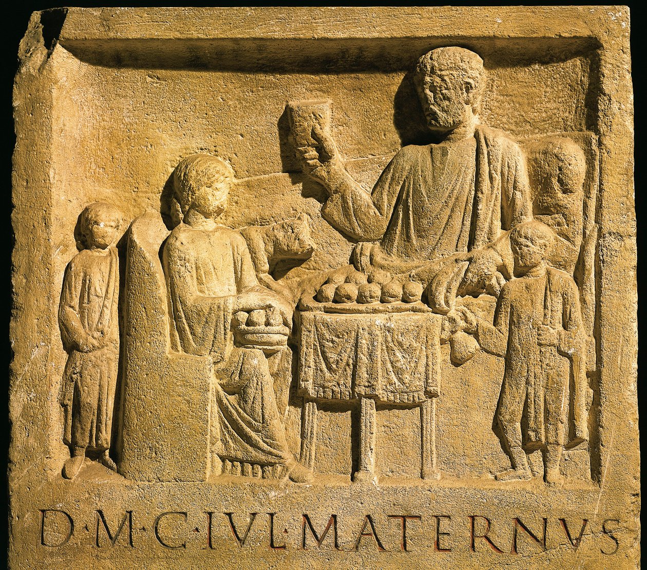 Reliëf dat een feest uitbeeldt, Romeinse beschaving door Gallo Roman