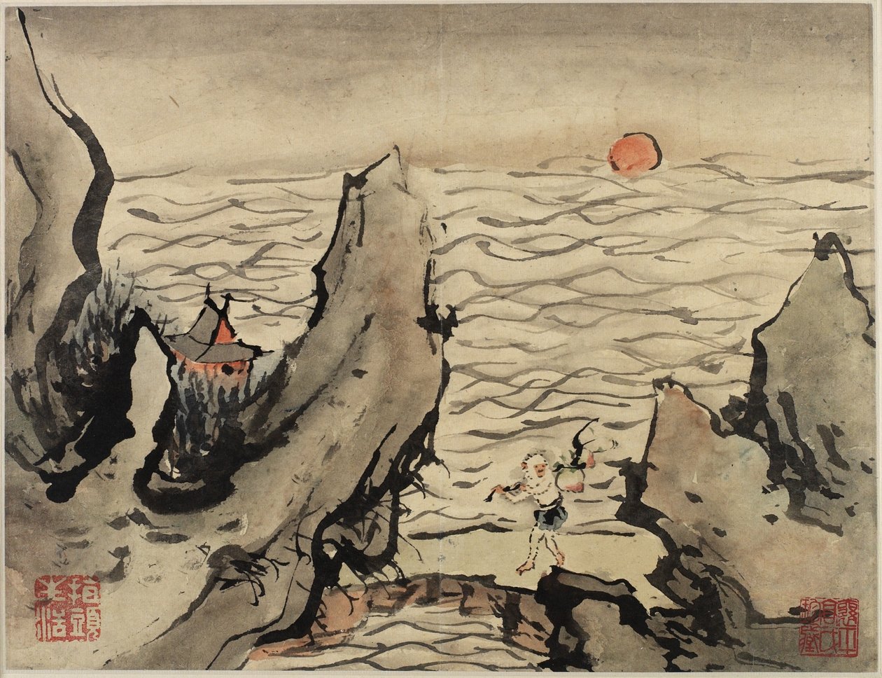 Vingerverf, uit een album van tien, 1684 door Gao Qipei