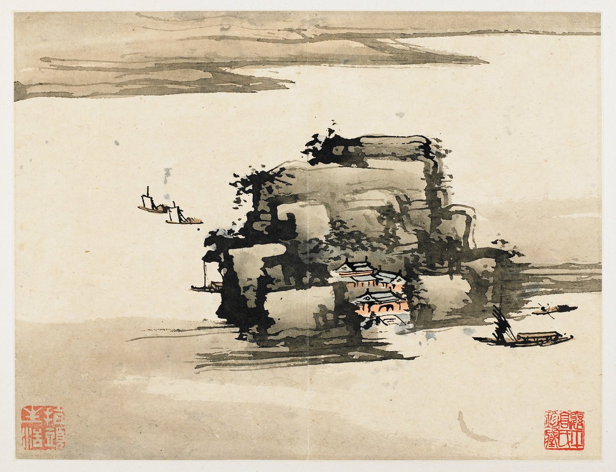 Vingerschildering, uit een album van tien bladen door Gao Qipei