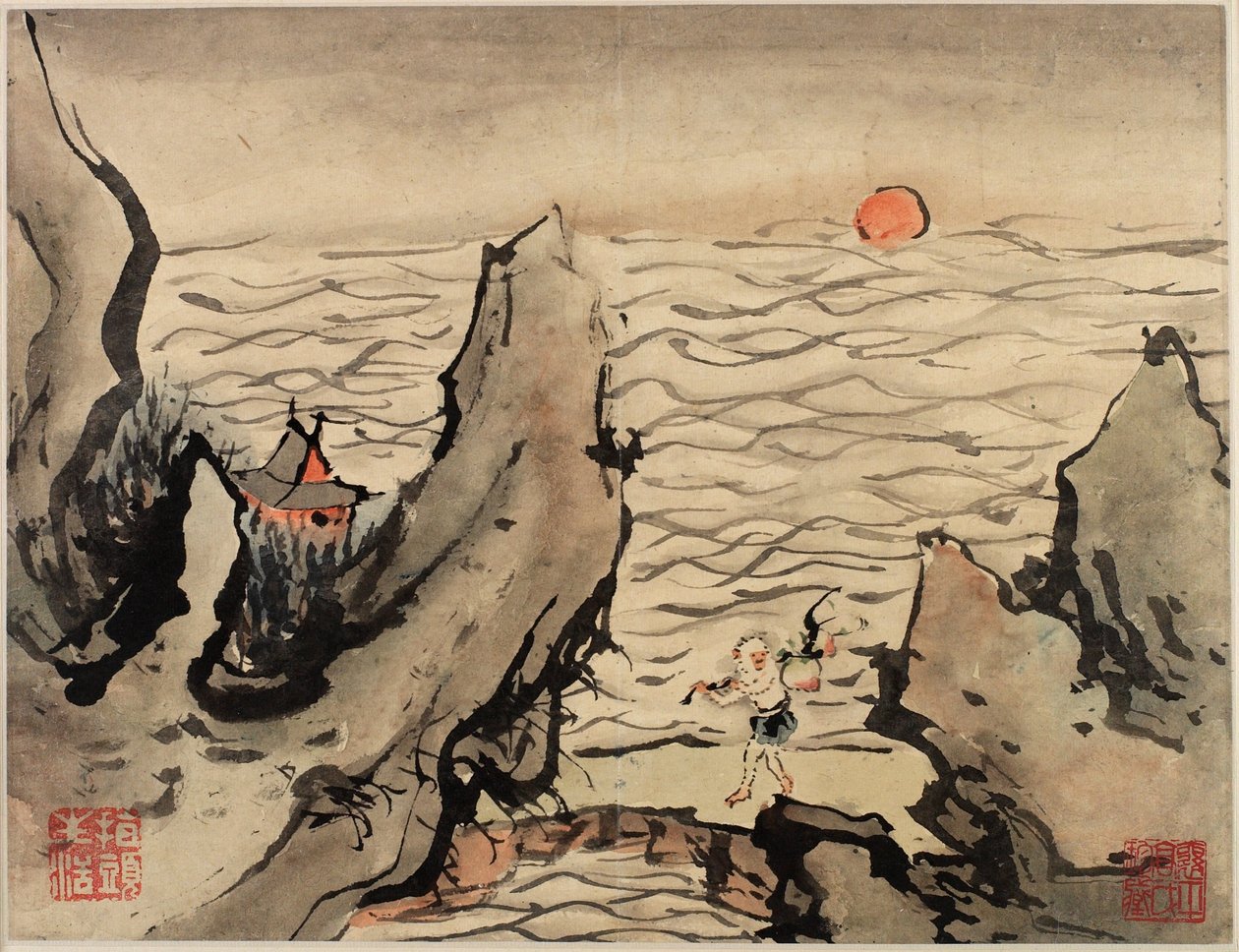 Vingerschildering, uit een album van tien bladen door Gao Qipei