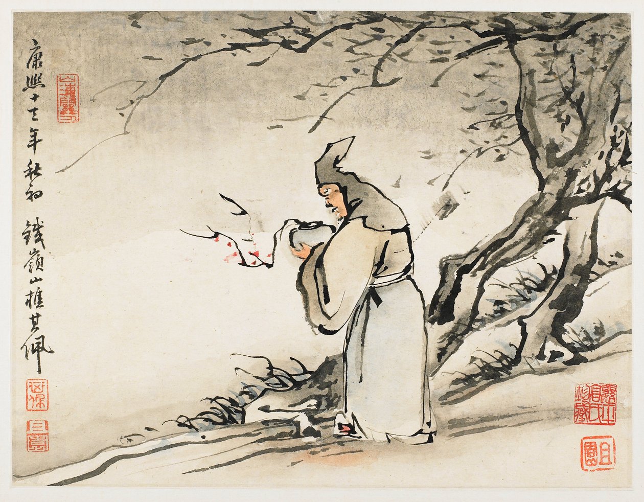Vingerschildering, uit een album van tien bladen door Gao Qipei