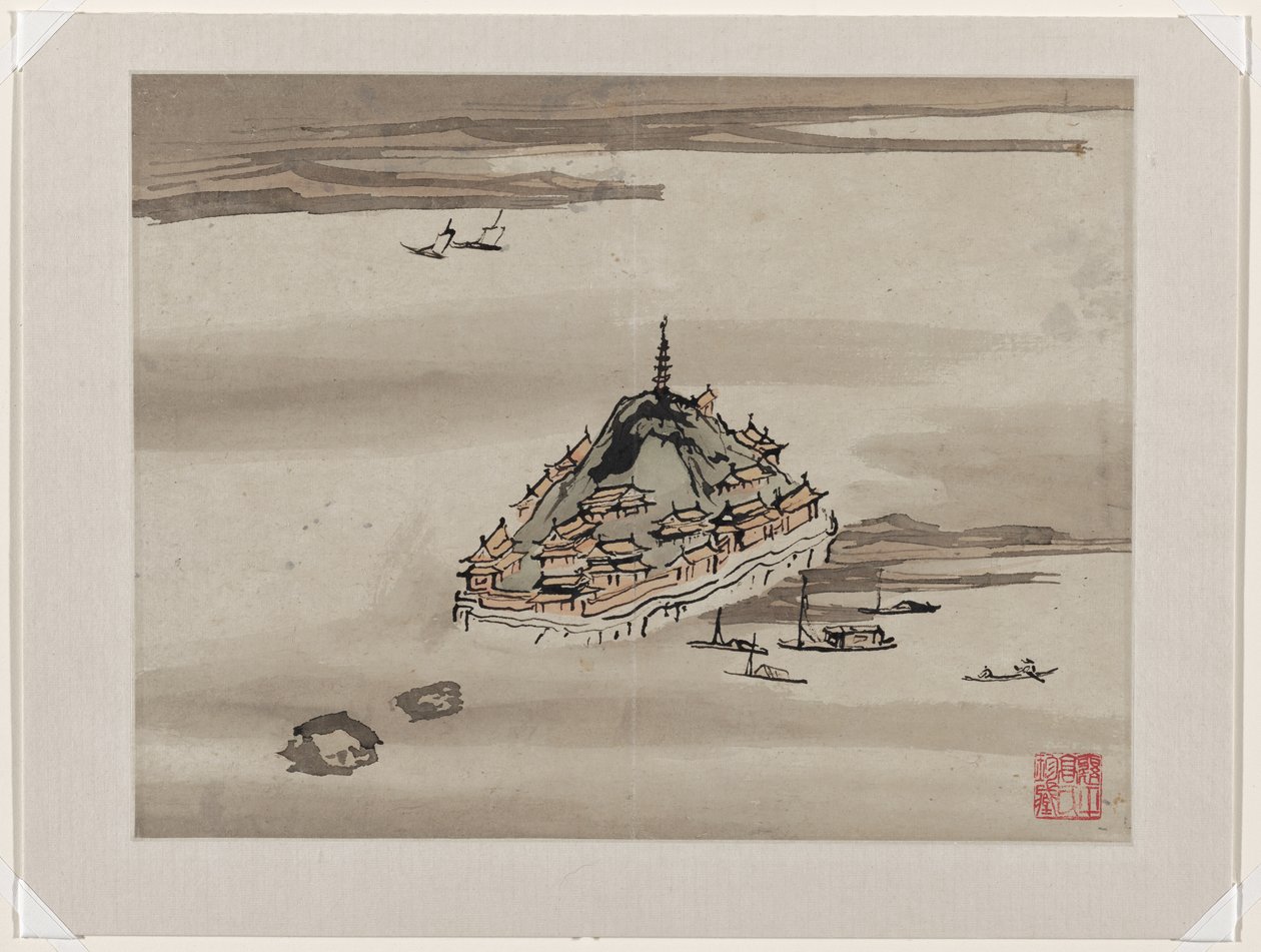 Vingerverf, uit een album van tien door Gao Qipei