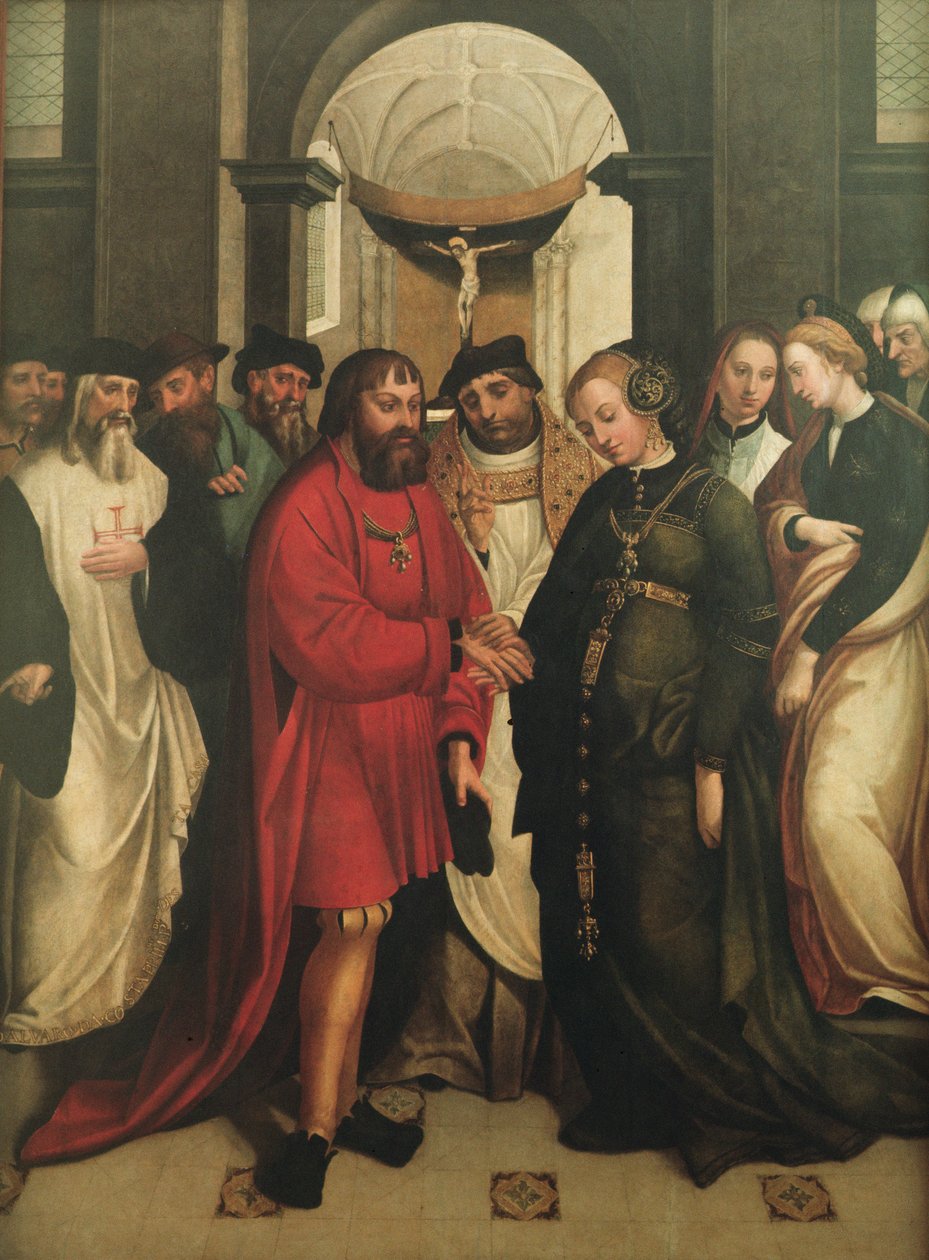 Huwelijk van Manuel en Maria, 1541 door Garcia Fernandes