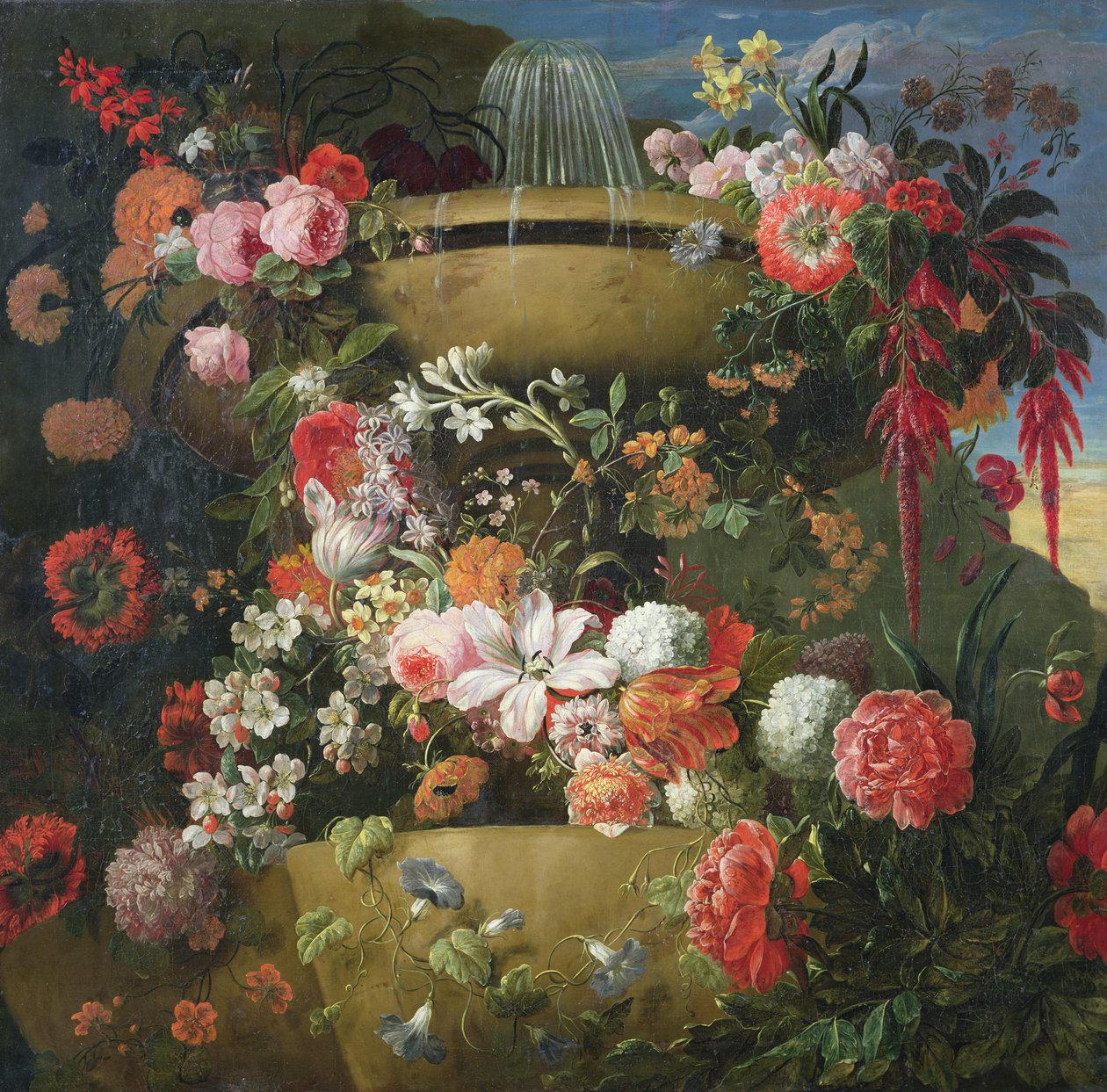 Kom en bloemen door Gaspar Peeter The Elder Verbruggen