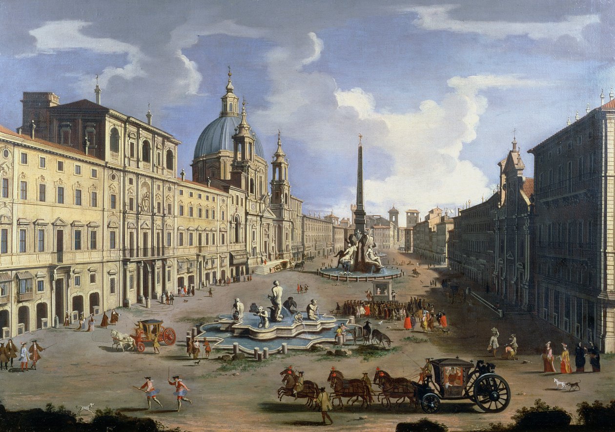 Een Uitzicht op de Piazza Navona in Rome door Gaspar van Wittel
