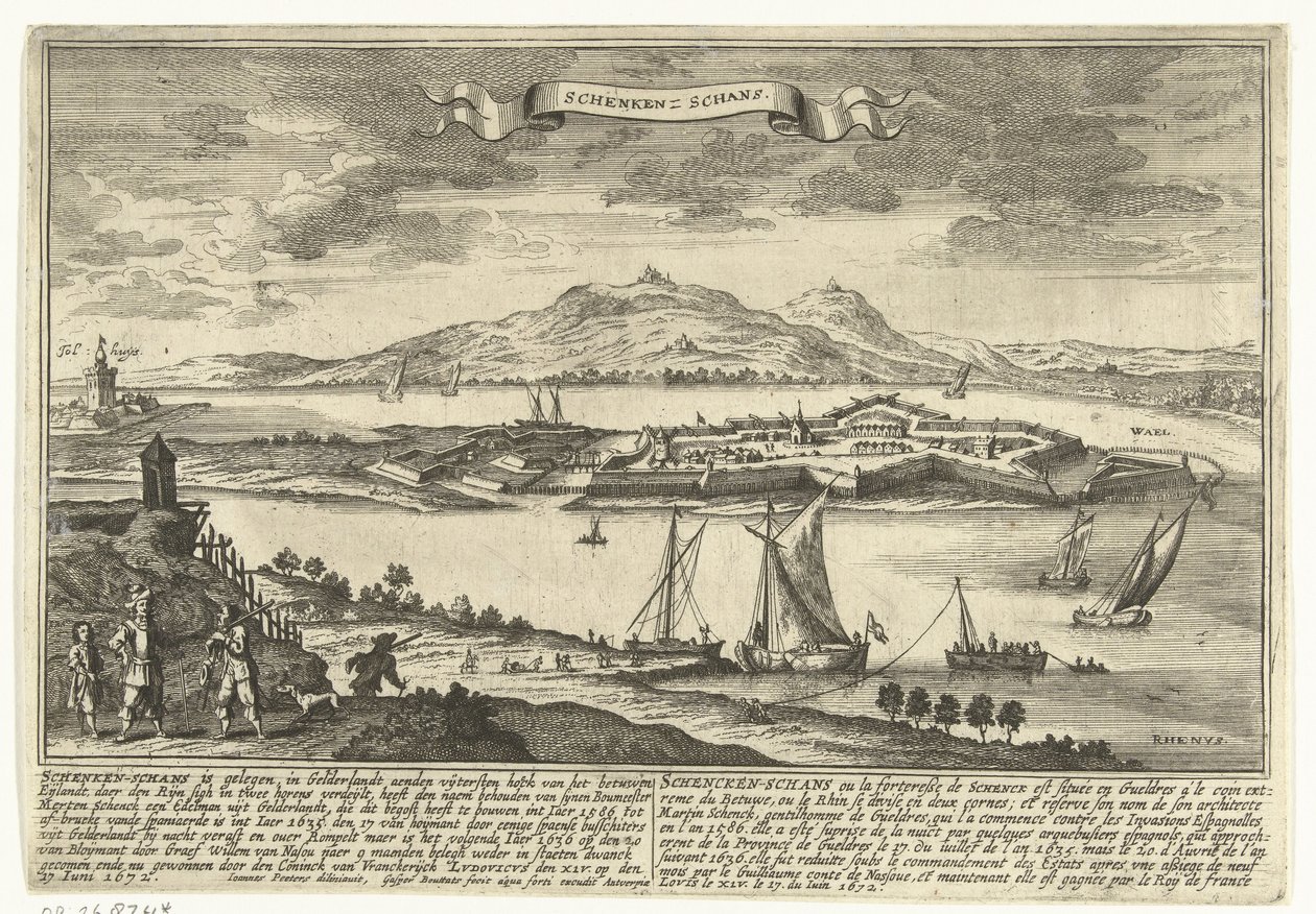 Gezicht op Schenkenschans door Gaspar Bouttats