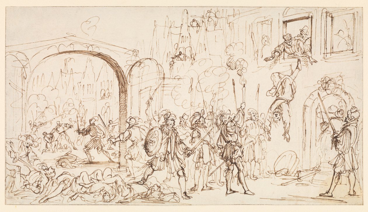 Bloedbad van Sint Bartholomeus (c.1686) door Gaspar Bouttats
