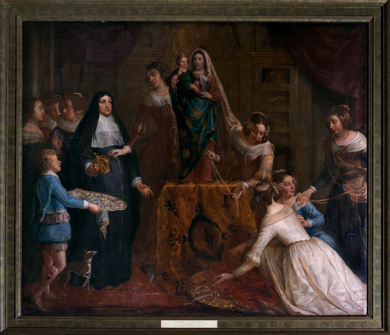 Aartshertogin Isabella van Spanje, die haar juwelen schenkt aan de Basiliek van St. Martin in Halle door Gaspar De Crayer